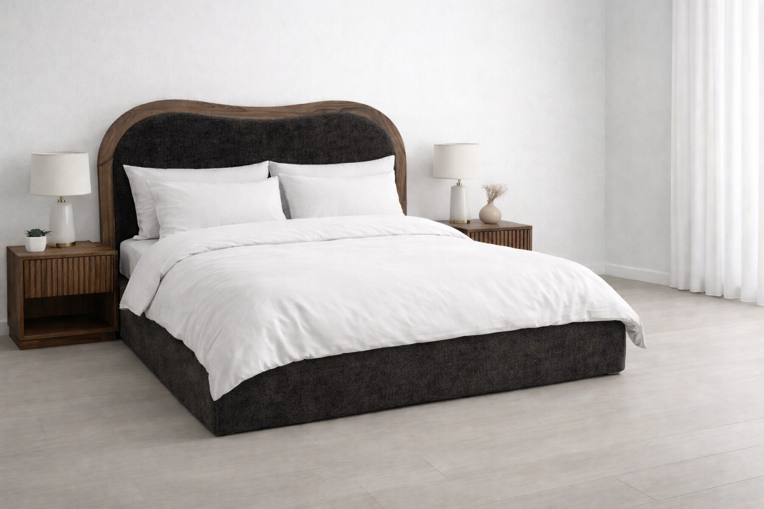 Abigail Platform Bed (Custom) King 52"H #MWS Options 1
