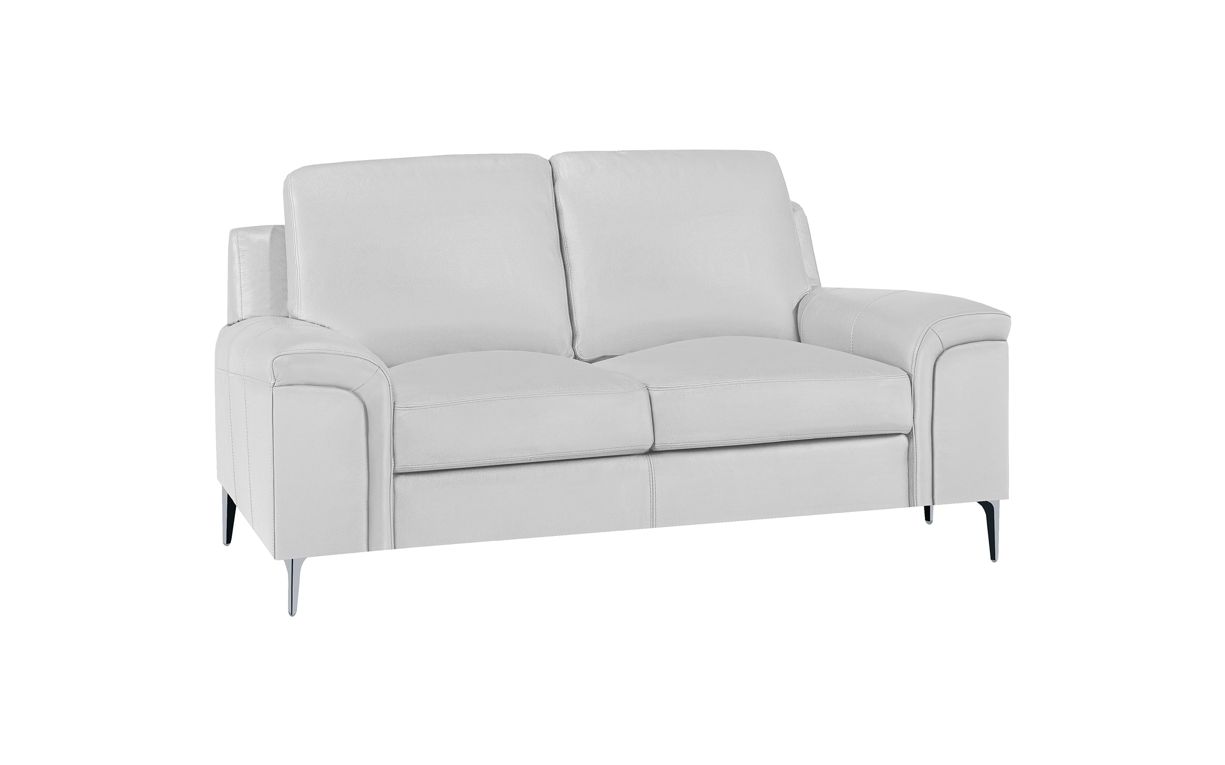 Alma Loveseat - Top Grain Leather Silver Grey