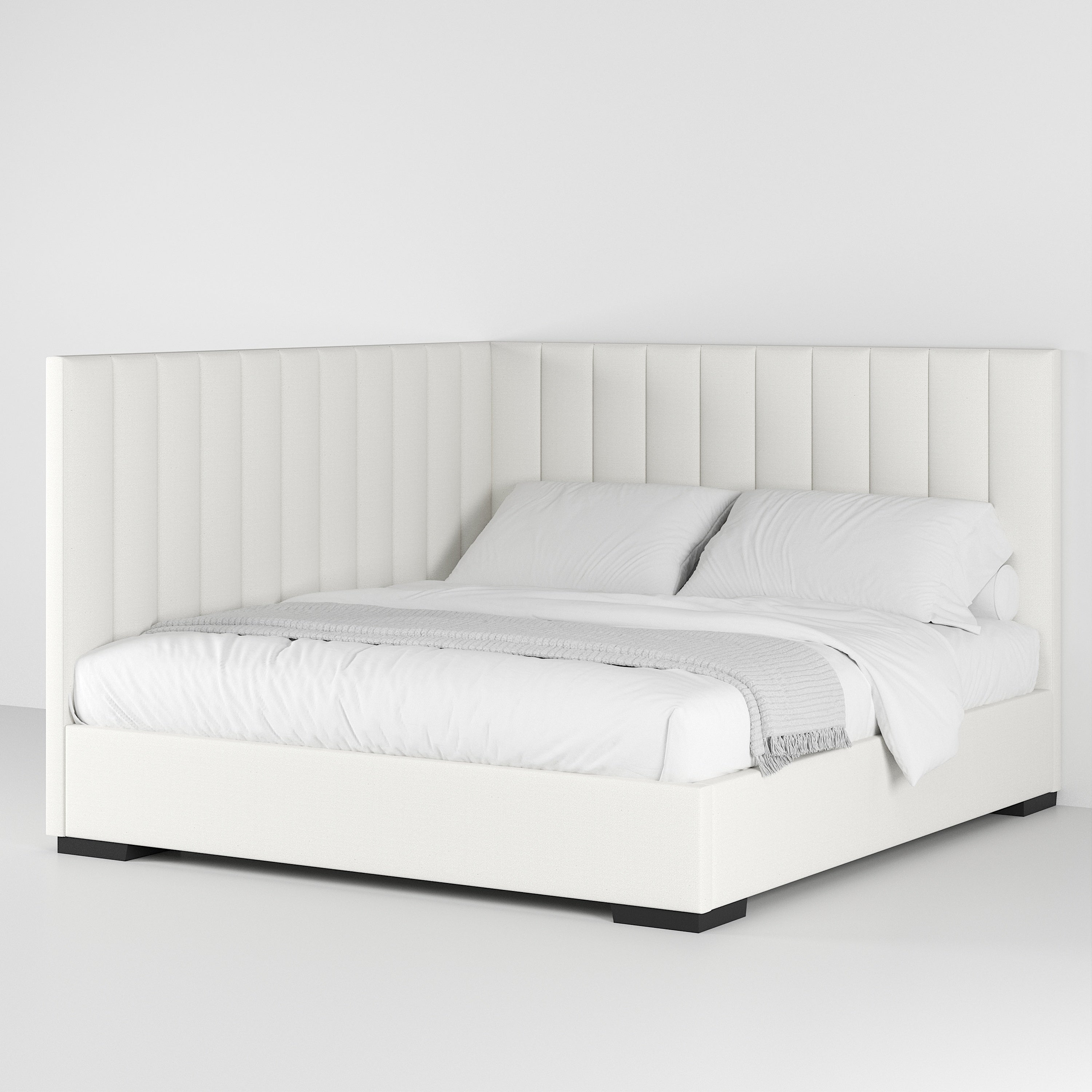 Celine Corner Platform Bed (Custom) 42"H #MWS Options 1 King
