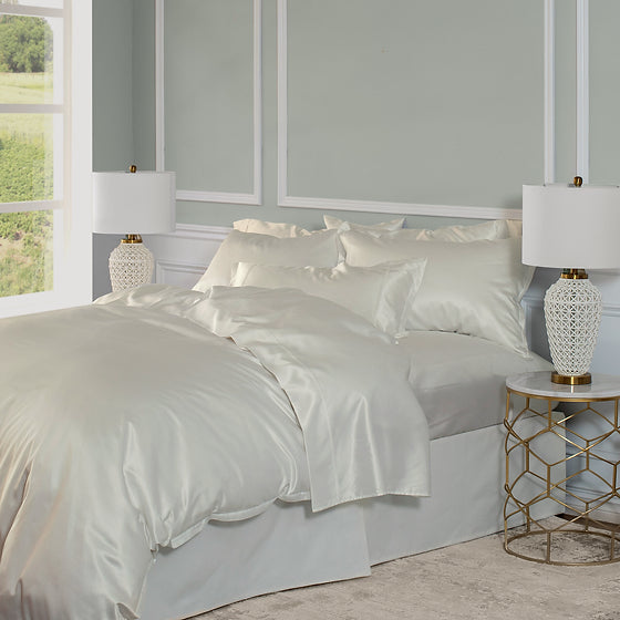 Avorio Silk Sateen - 3PC Duvet Cover & Sham Set
