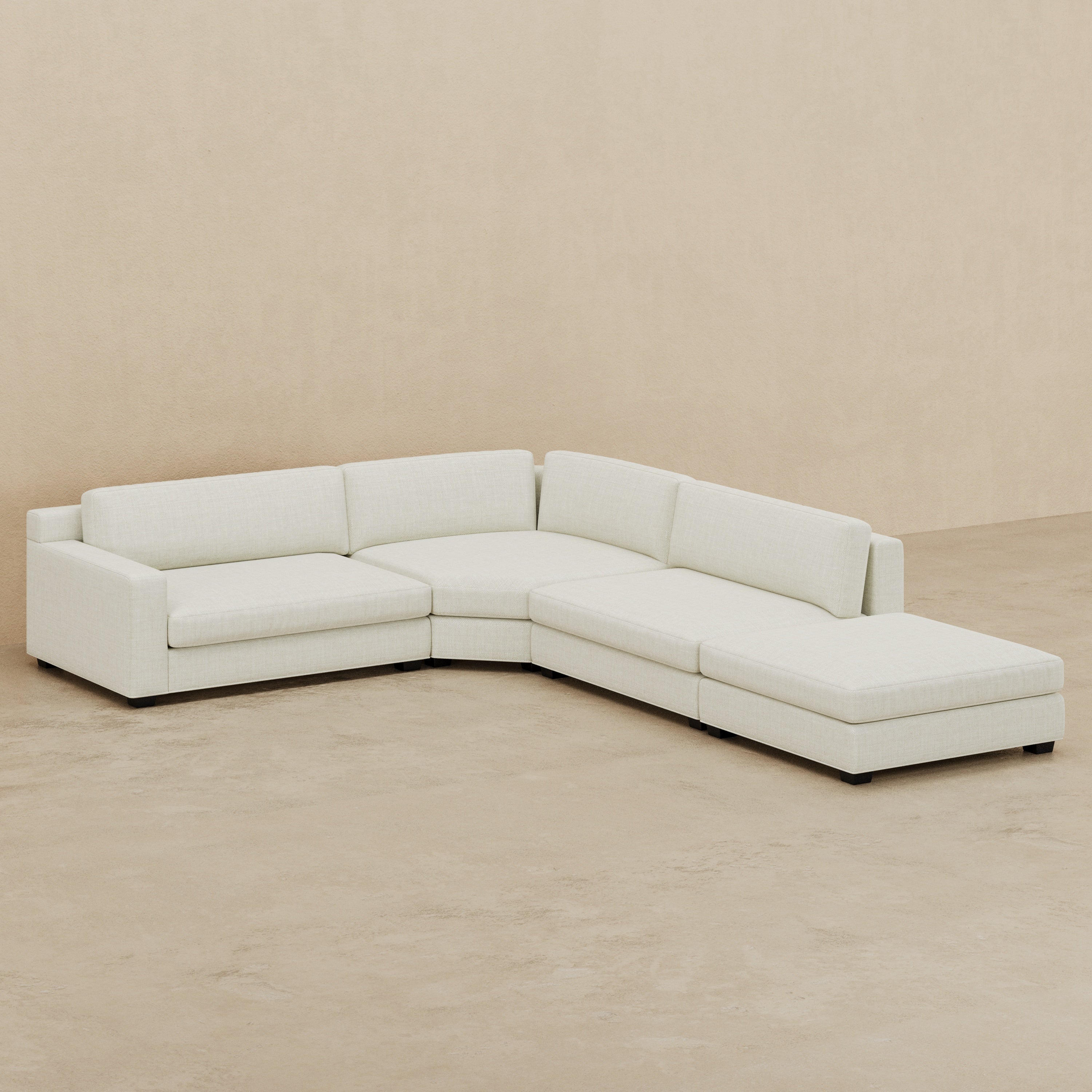 Paloma 2 x 2 Sectional & Ottoman (Custom) Left-Hand Facing Arm 38" Classic Depth #MWS Options 2