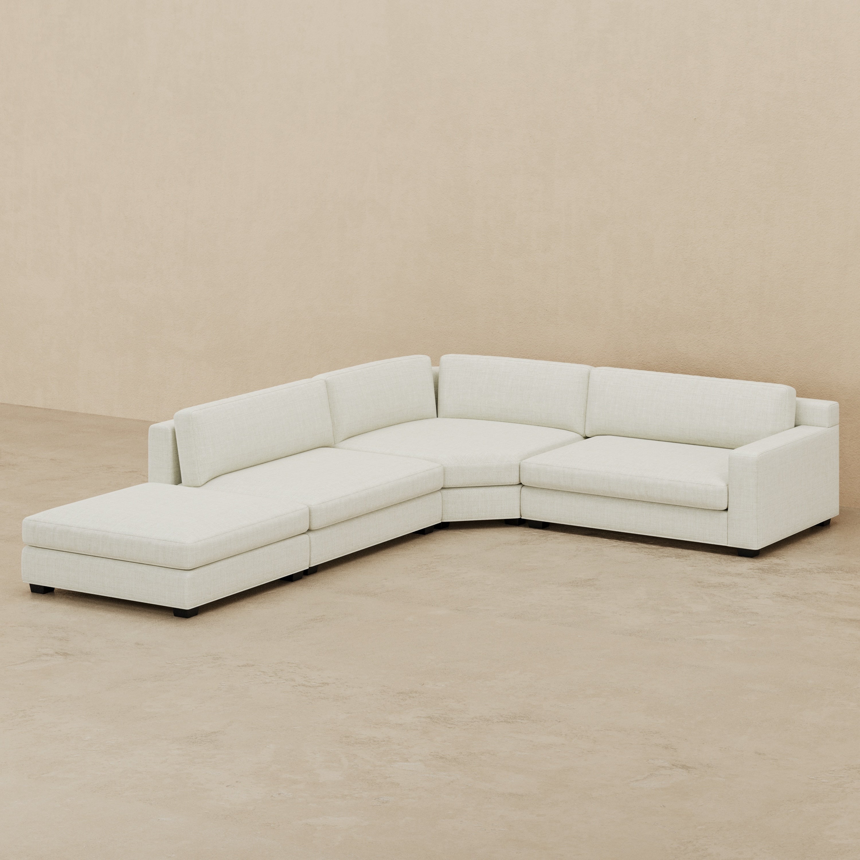 Paloma 2 x 2 Sectional & Ottoman (Custom) Right-Hand Facing Arm #MWS Options 2