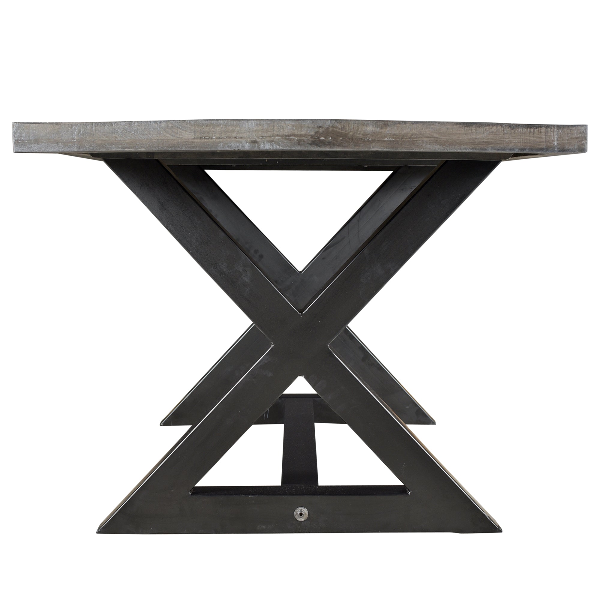 Zax 78" Dining Table - Distressed Grey Default Title