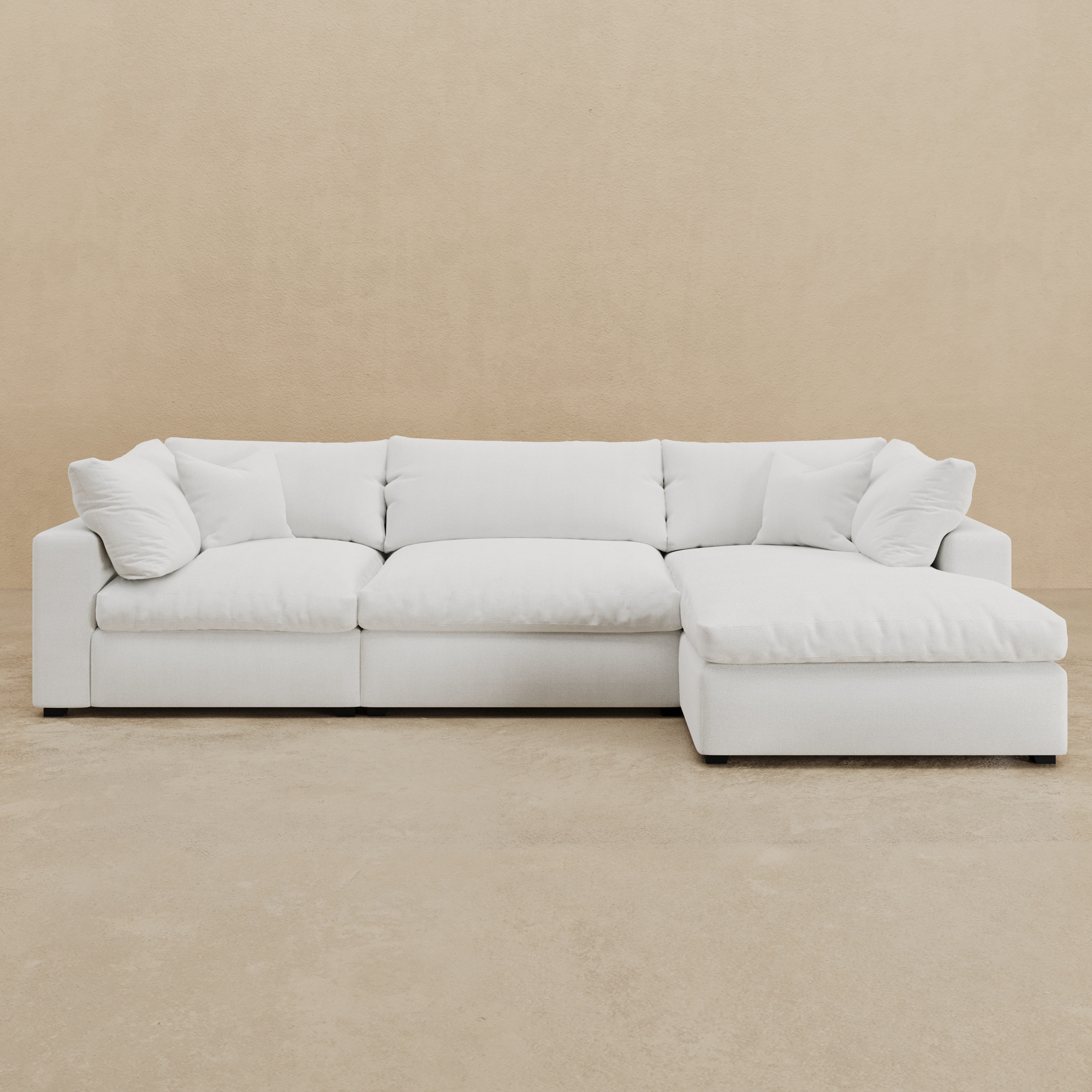 Nimbus Modular Chaise Sectional (Custom) RHF Chaise #MWS Options 4 Down Alternative (Micro Gel)