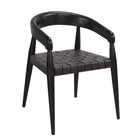 Romo Dining Chair Black Frame Dark Brown Leather