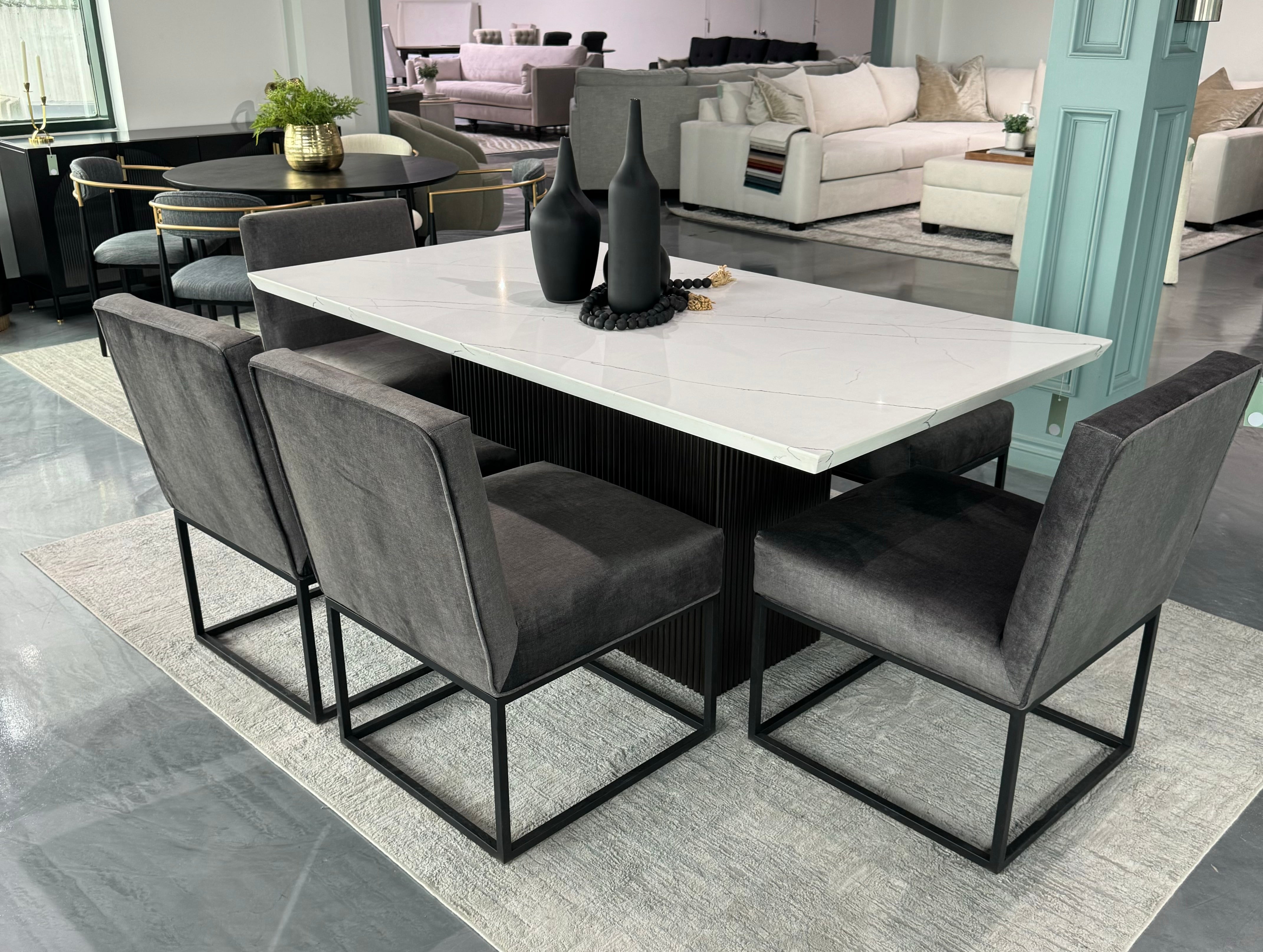 Aysha Dining Table - Quartz Top (Custom)