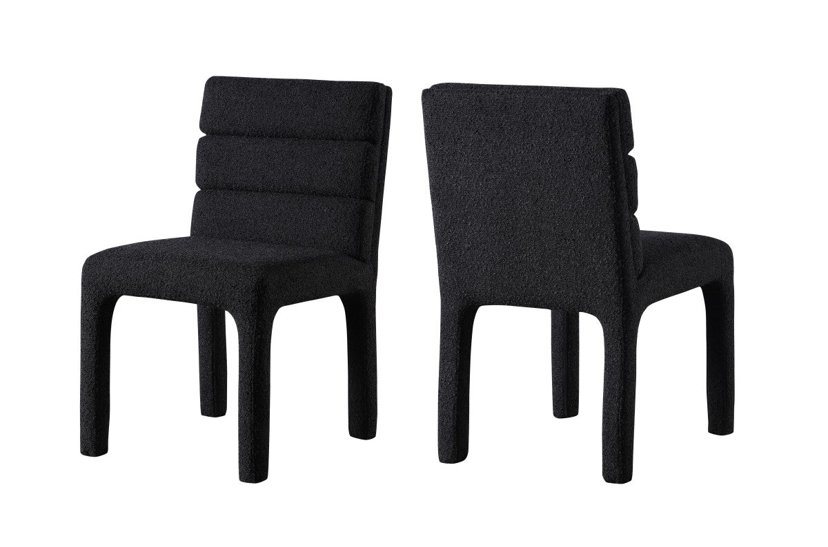Loft Dining Chair (Set of 2) Black Bouclé