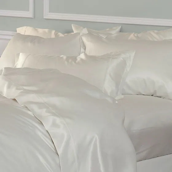 Avorio Silk Sateen - 3PC Duvet Cover & Sham Set