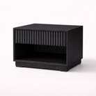 Lotus Night Table (Custom) Antique Black Fluted