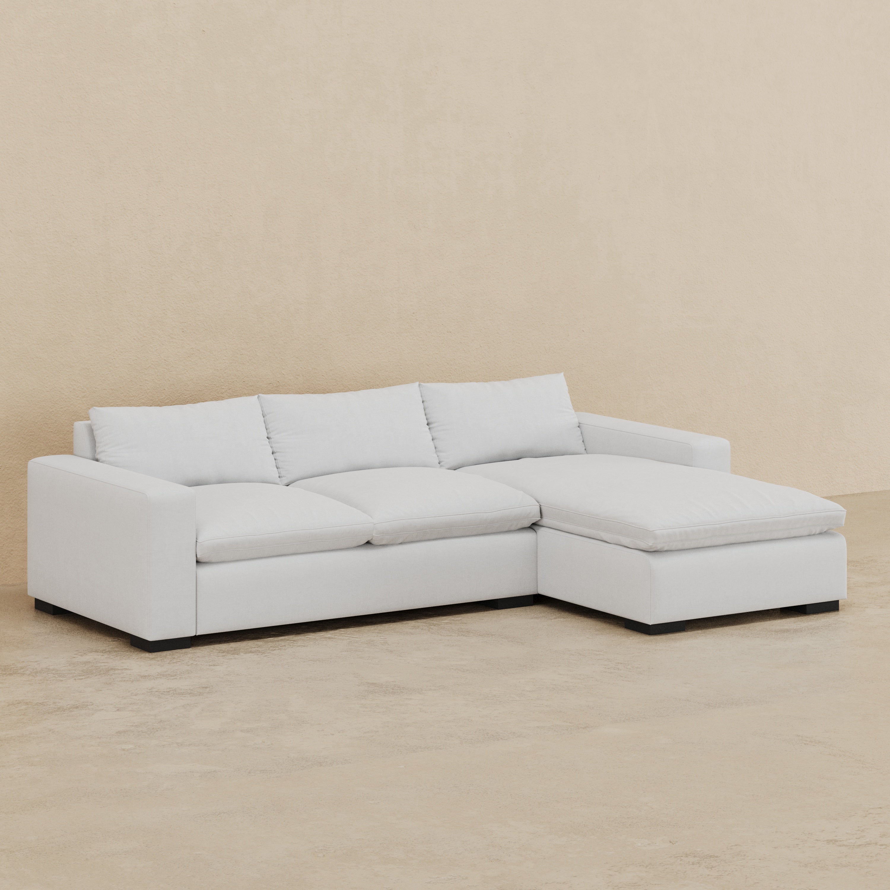Isla Arm Chaise Sectional (Custom) 46" Luxe Depth LHF Loveseat & RHF Arm Chaise #MWS Options 1