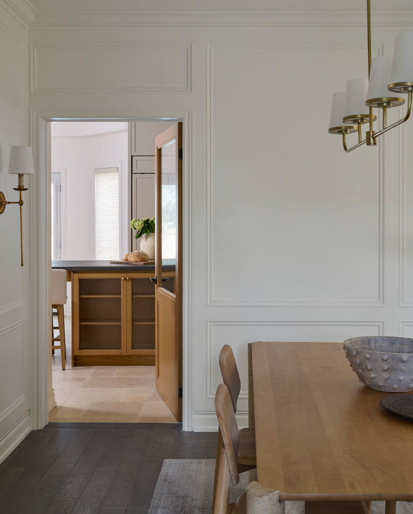 Travertine / Acacia 73"L Dining Table