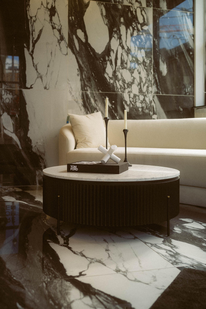 Nebula Coffee Table - Black/White Marble