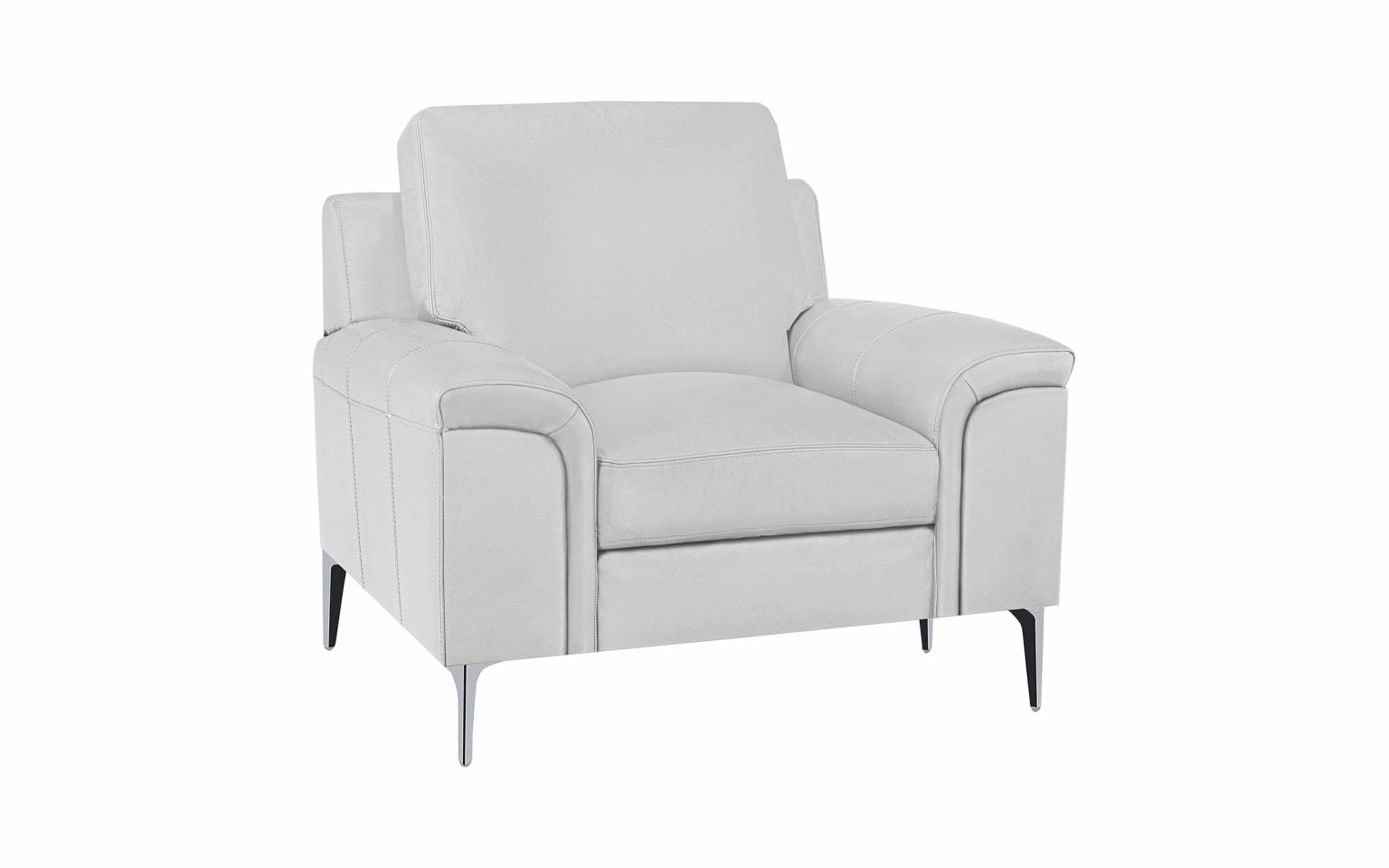 Alma Chair - Top Grain Leather Silver Grey