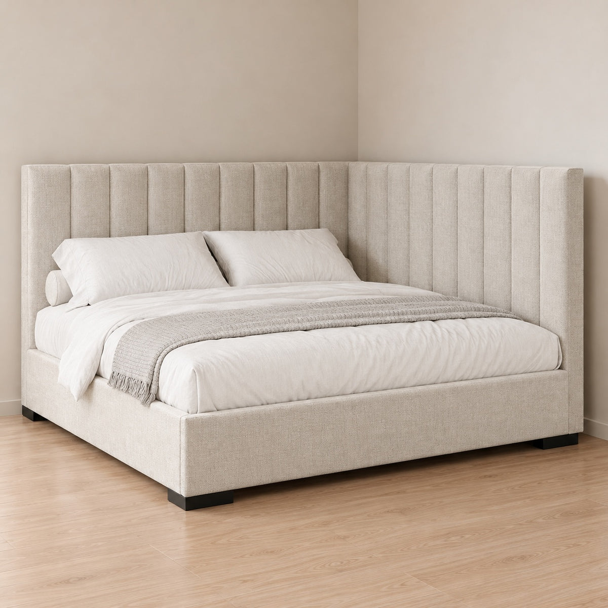 Celine Corner Platform Bed (Custom) RHF Corner Bed