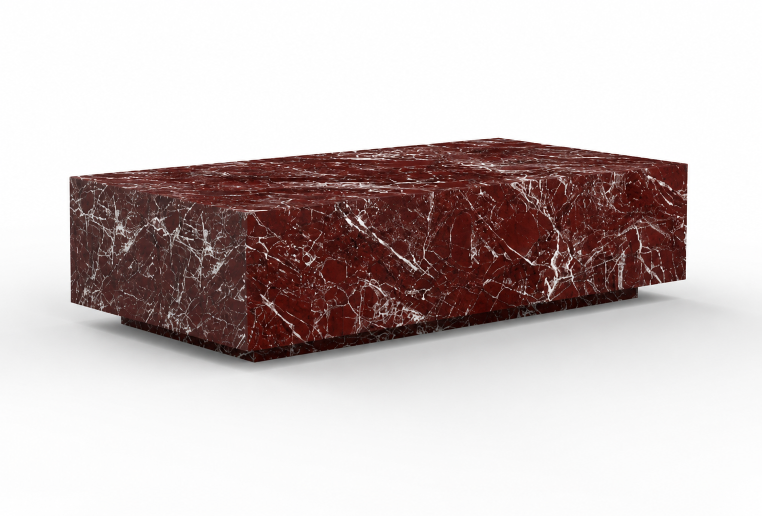 Monolith Coffee Table - Red Marble