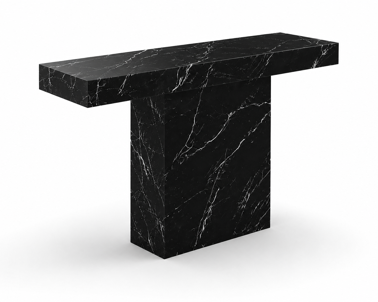 Monolith Console Table - Black Marble