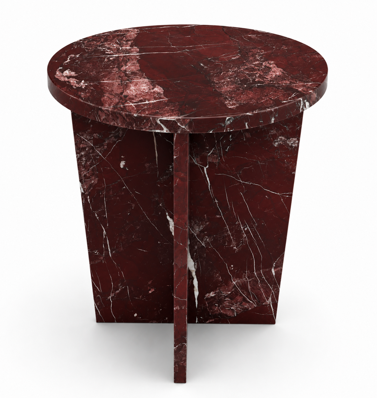 Riley Accent Table - Red Marble