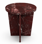 Riley Accent Table - Red Marble