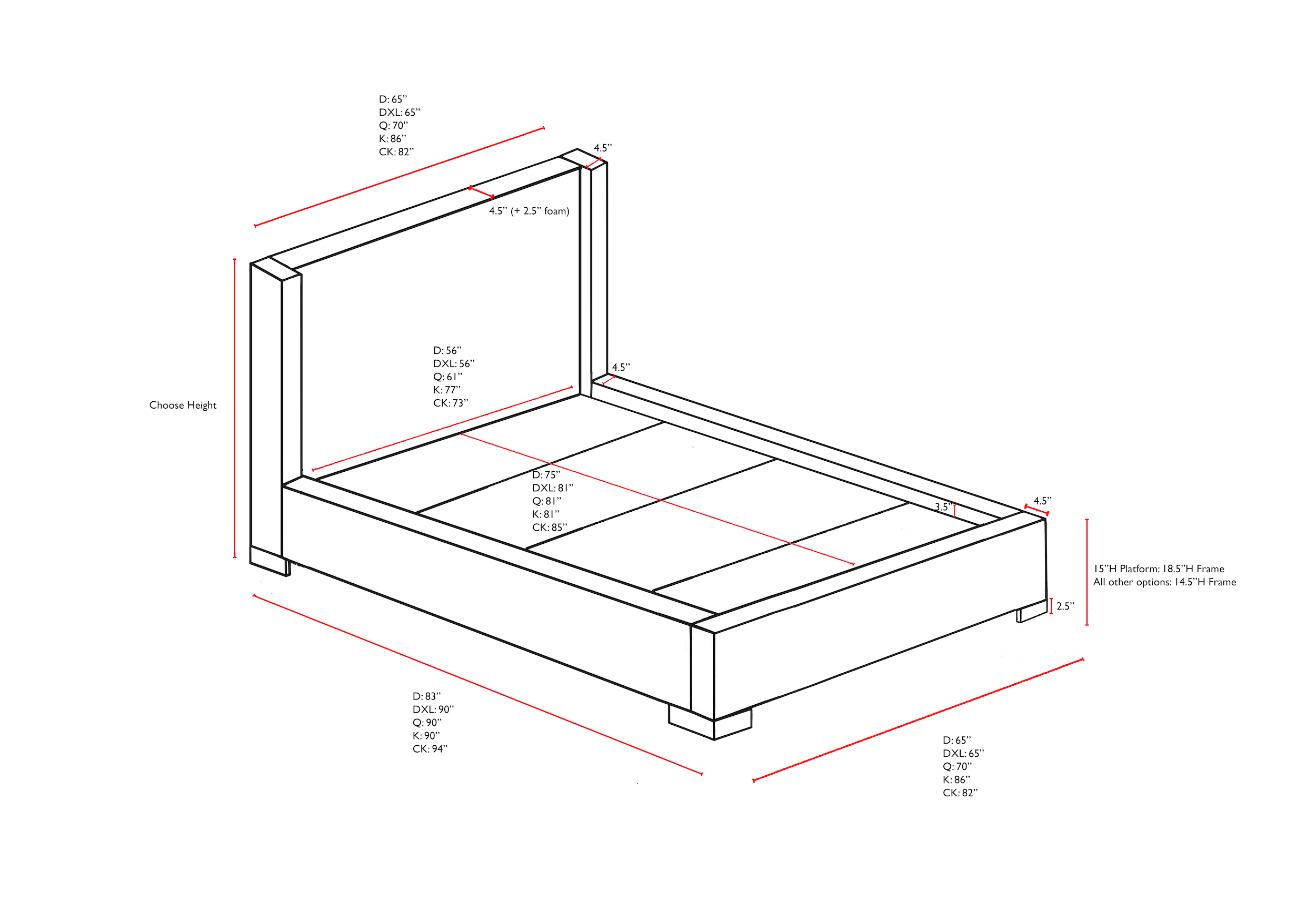 Clarissa Platform Bed (Custom)