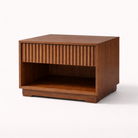 Lotus Night Table (Custom) Medium Walnut Fluted