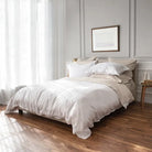 Nicola Linen Natural White | 3PC Duvet Cover & Sham Set