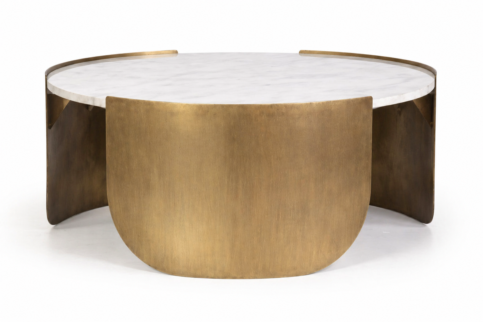 Saturn Coffee Table - White Marble/Gold (Round)