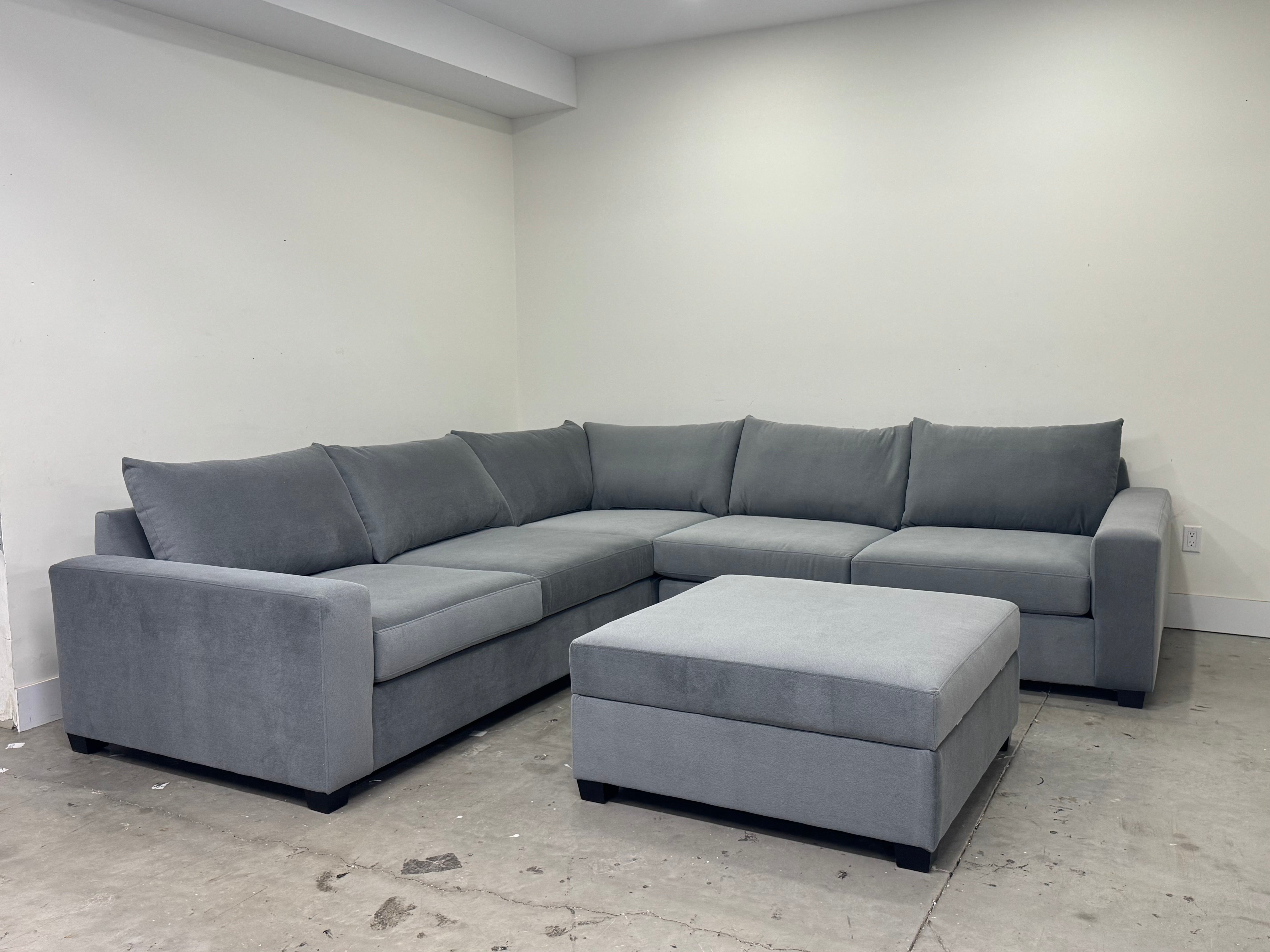 46”D Stanton 2 x 2 Sectional + Storage Ottoman (FINAL SALE)