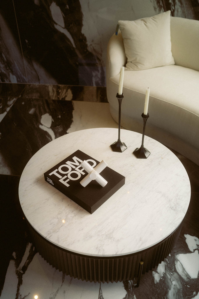 Nebula Coffee Table - Black/White Marble