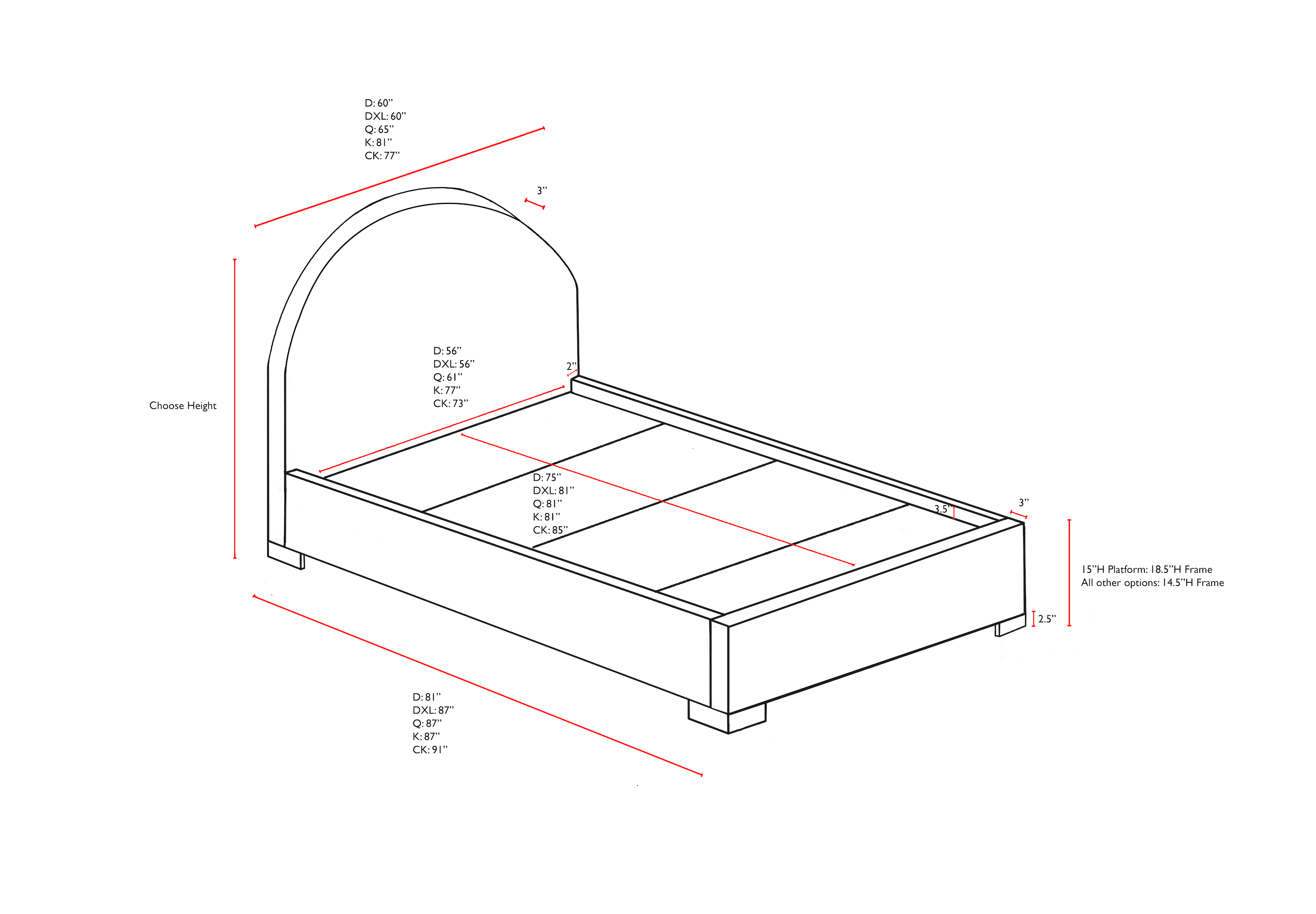 Sabrina Platform Bed (Custom)