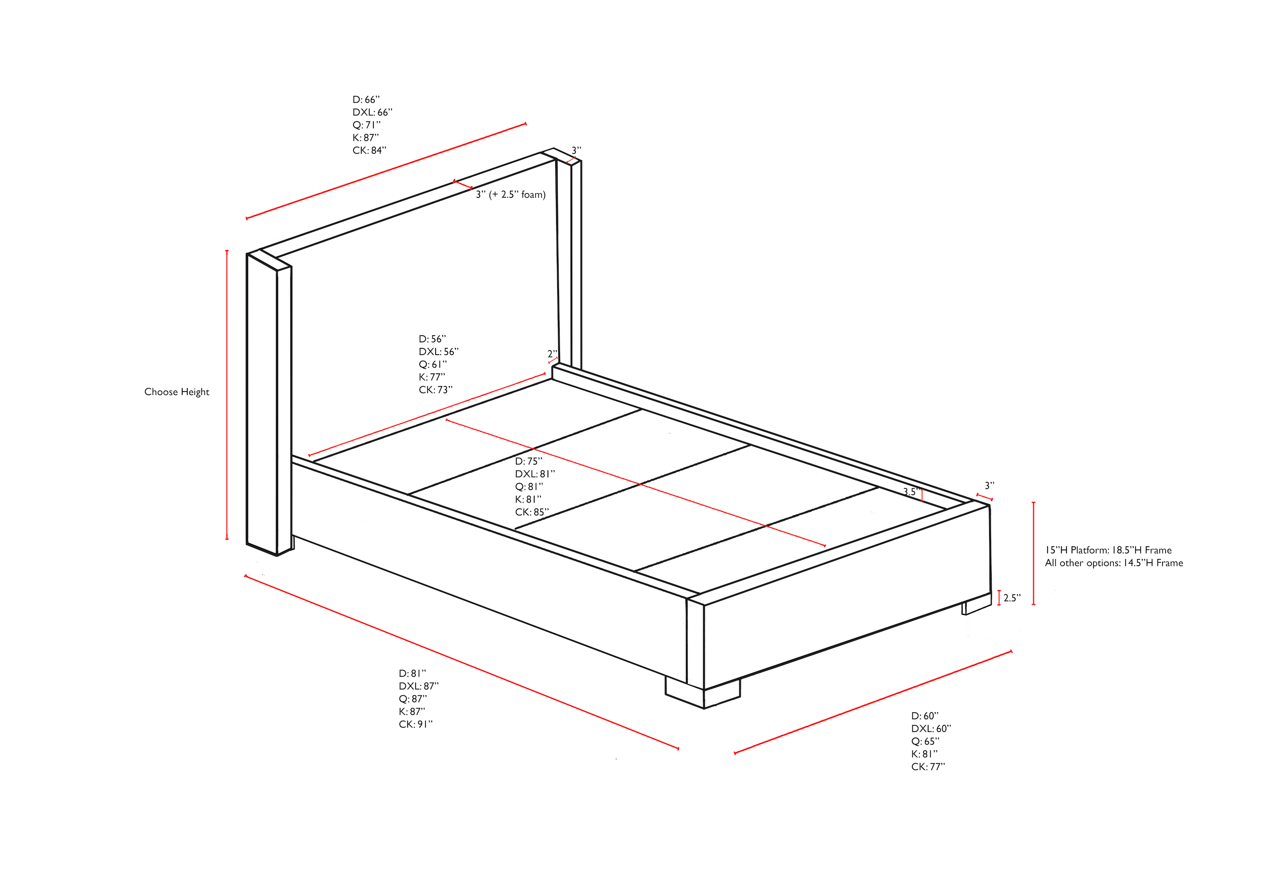 Stella Platform Bed (Custom)