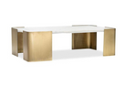 Saturn Coffee Table - White Marble/Gold (Rectangle)