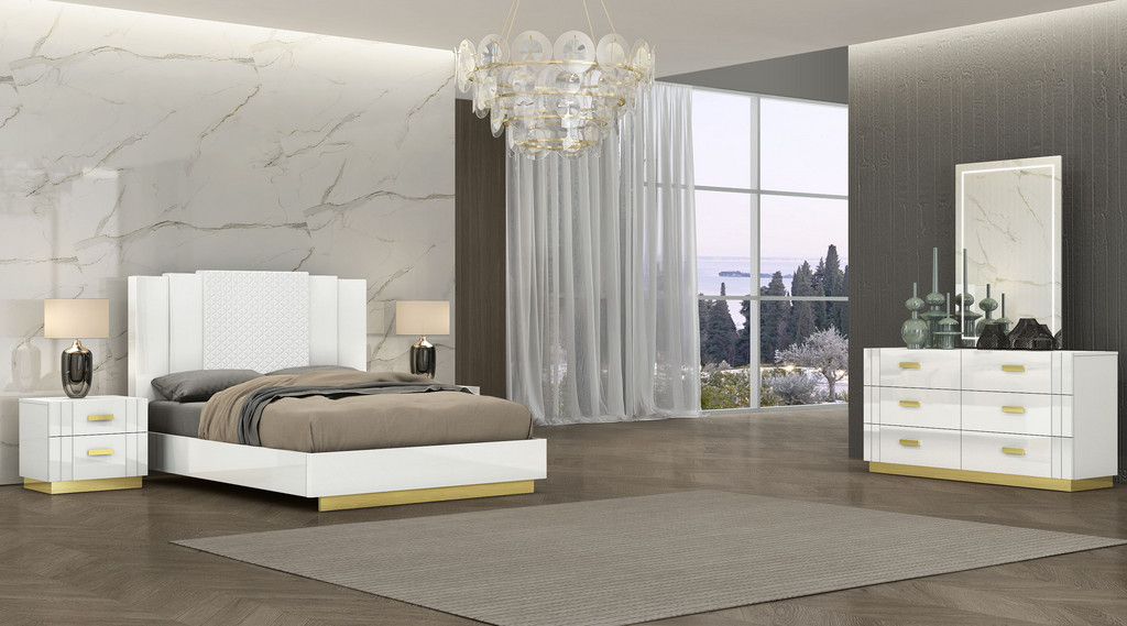 Tanner Queen Bedroom Series - High Gloss White