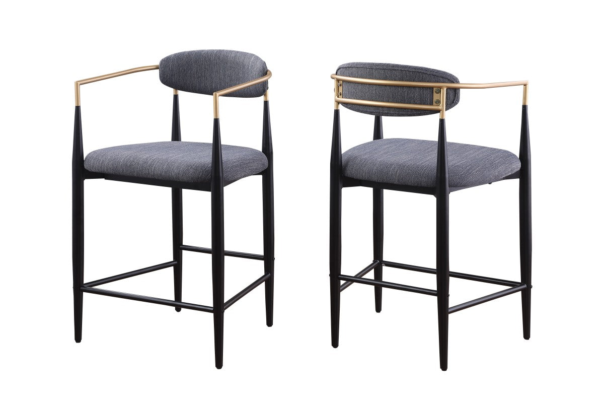 Mykos Counter Stool (Set of 2) Dark Grey
