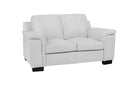 Signature Loveseat - Top Grain Leather Silver Grey