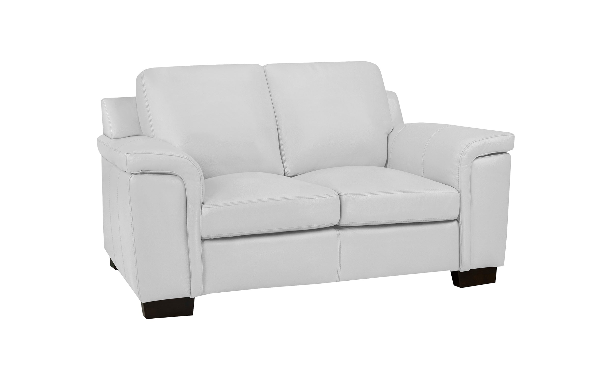 Signature Loveseat - Top Grain Leather Silver Grey