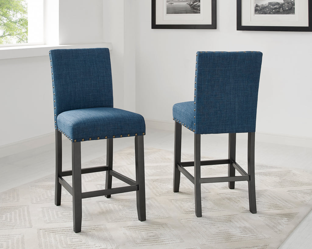 Avery 24" Counter Stools (Set of 2) - Blue | Candace and Basil Furniture