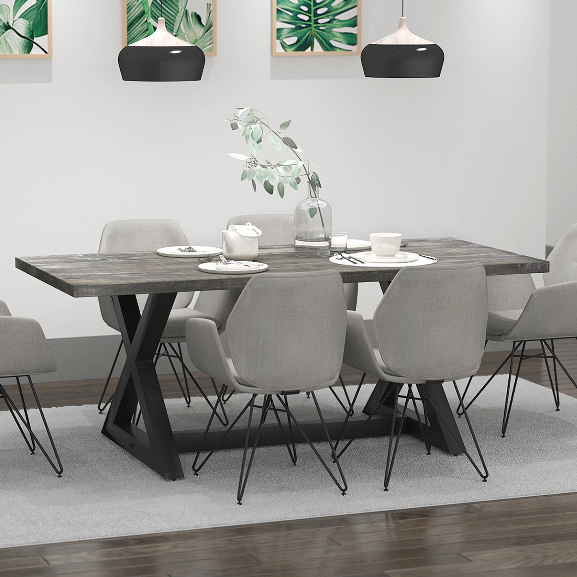 Zax 78" Dining Table - Distressed Grey