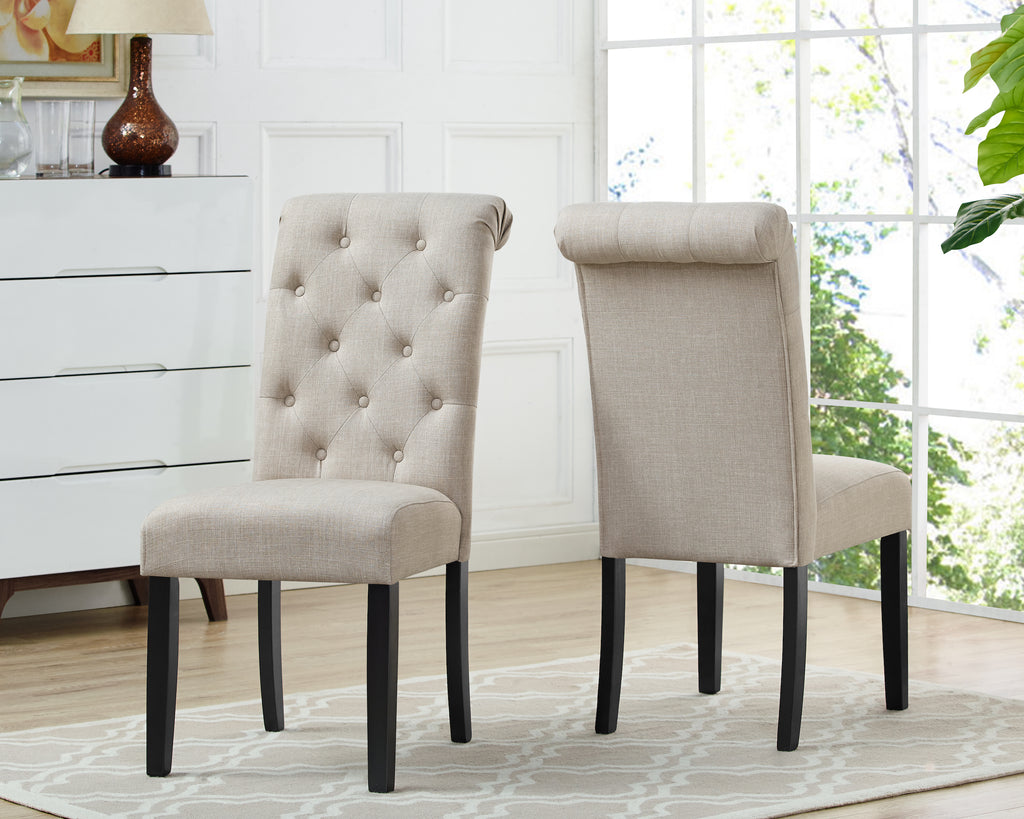 Tinga Dining Chairs (Set of 2) - Beige Linen | Candace and Basil Furniture