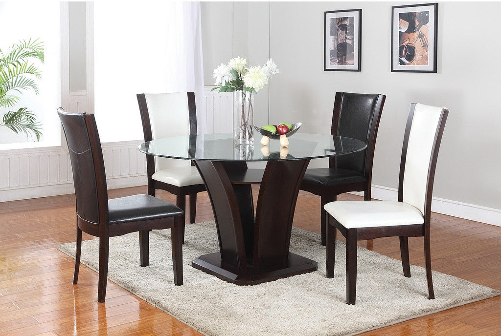 Ambrose 5PC Dining Set - Espresso (White or Black Chairs) | Candace and Basil Furniture