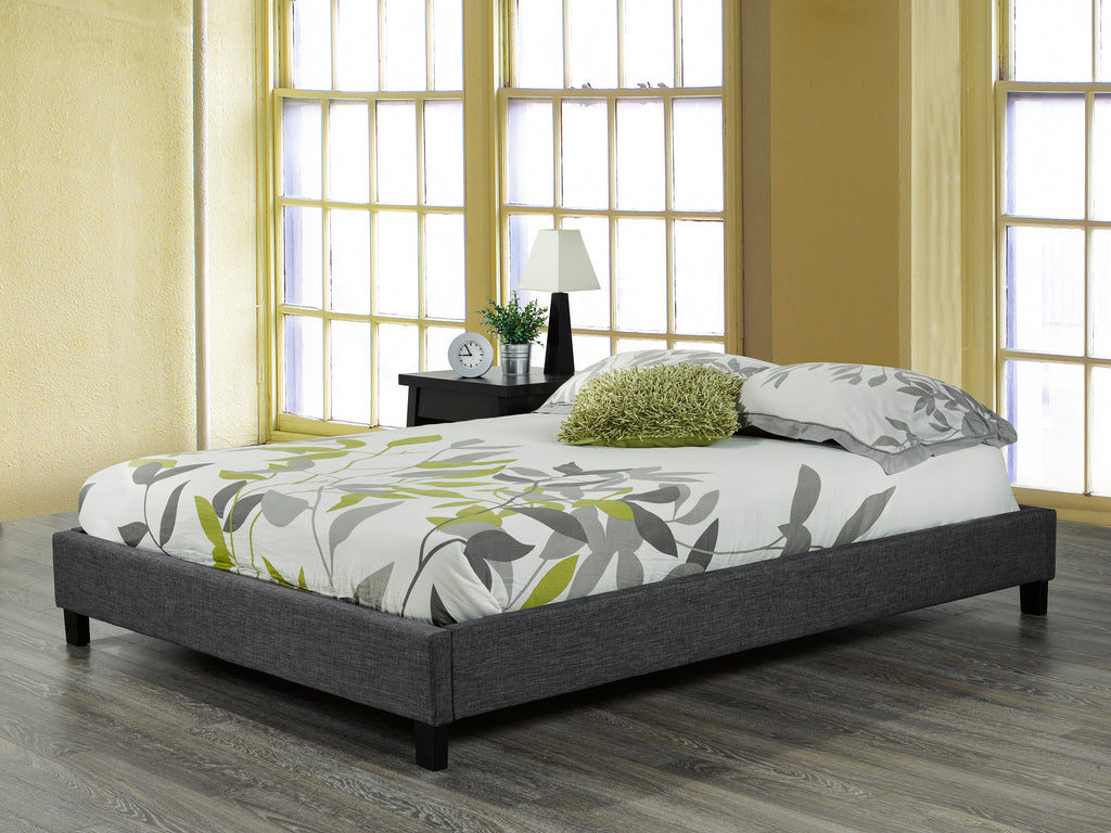 Robinson Double/Full Platform Bed Base - Grey Linen | Candace and Basil Furniture