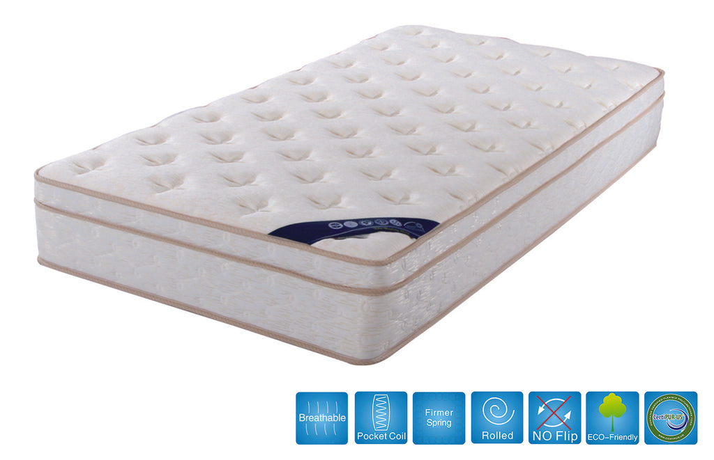 10.5" Euro Top Queen Mattress with Pocket Coil | Candace and Basil Furniture