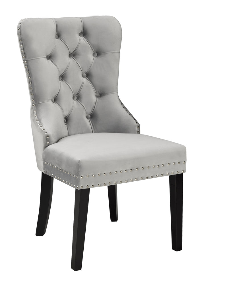 Verona Dining Chair - Grey Velvet | Candace and Basil Furniture