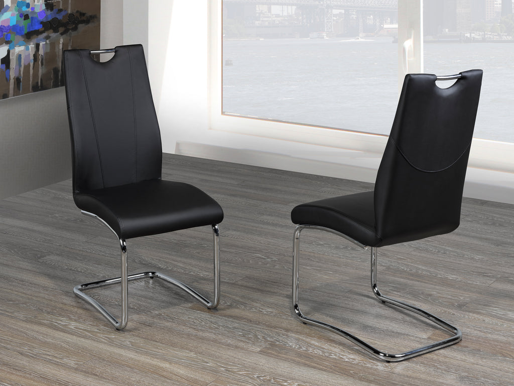 Jerome Dining Chair (Set of 2) - Black Leatherette | Candace and Basil Furniture