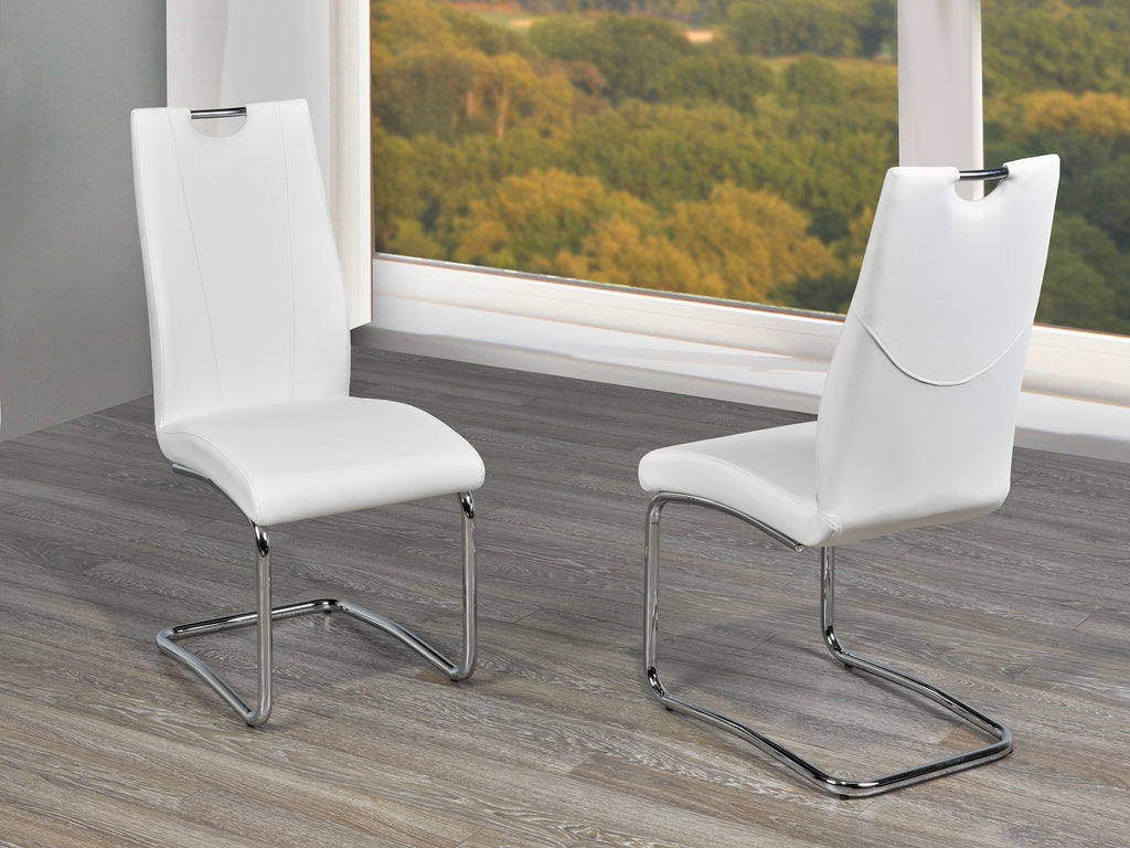 Jerome Dining Chair (Set of 2) - White Leatherette | Candace and Basil Furniture