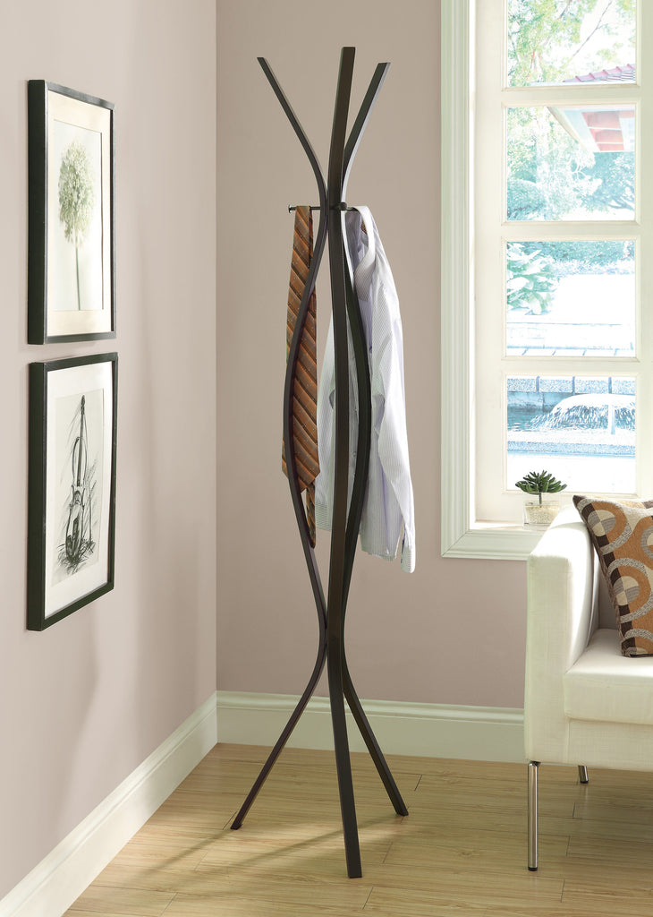 Candace & Basil Coat Rack - 72"H / Cappuccino Metal Contemporary Style