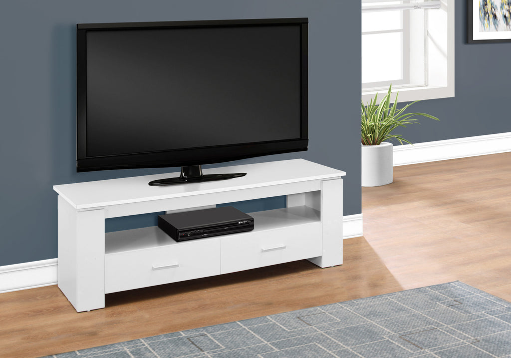 Candace & Basil TV Stand - 48"L / White With 2 Storage Drawers