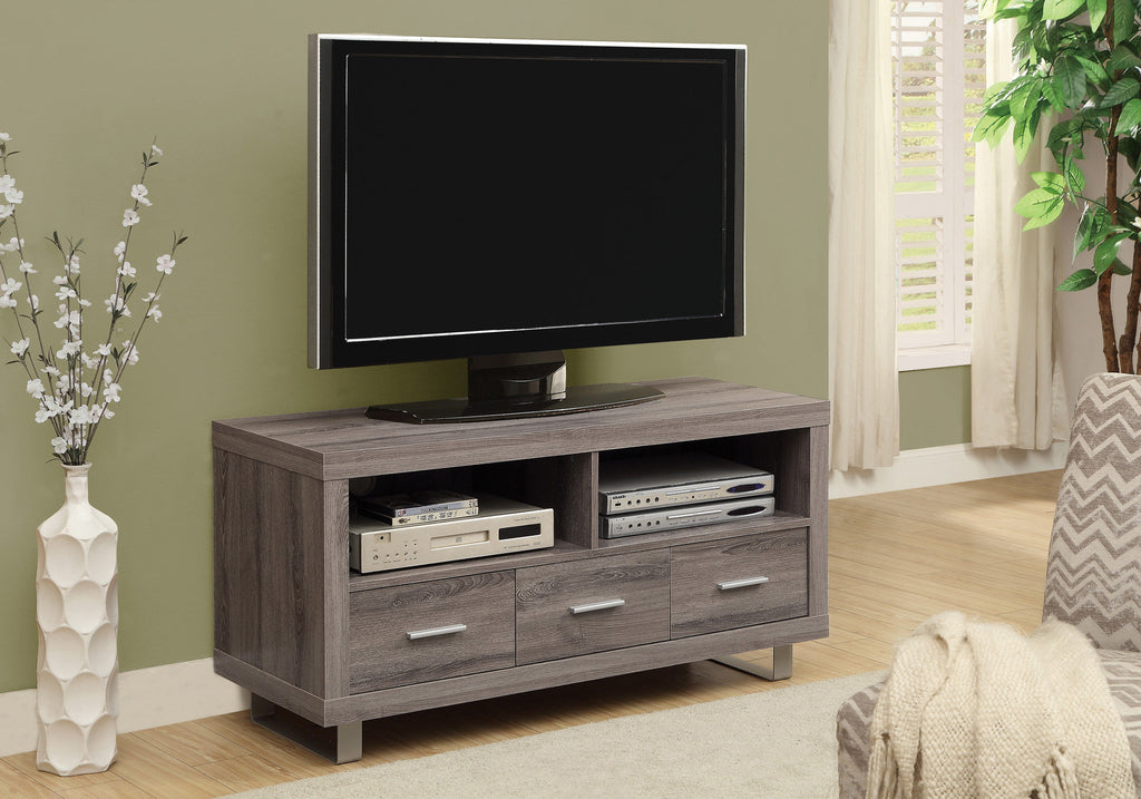 Candace & Basil TV Stand - 48" L / Dark Taupe With 3 Drawers