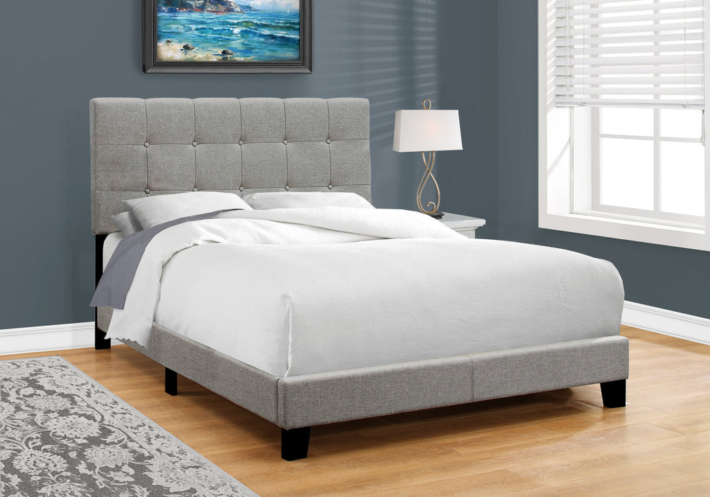 Candace & Basil Anderson Double/Full Bed Frame - Grey Linen