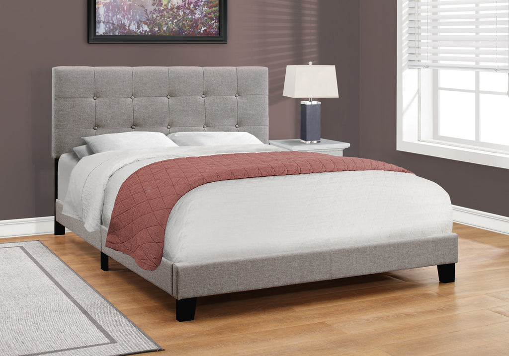 Candace & Basil Anderson Queen Bed Frame - Grey Linen
