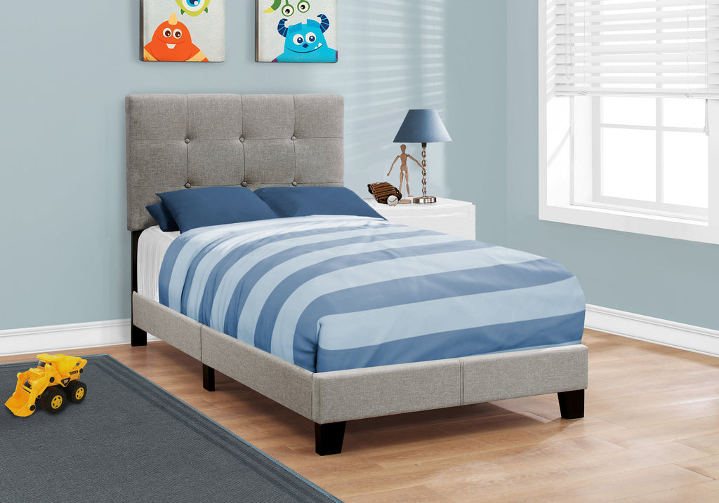 Candace & Basil Anderson Twin Bed Frame - Grey Linen